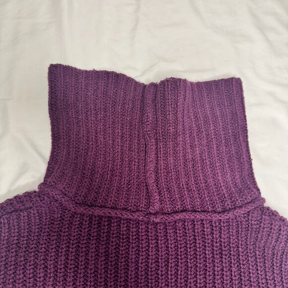 Free People Hunny Bunny Crop Sweater Women’s Large Purple Boho Dark Feminine - Picture 11 of 15